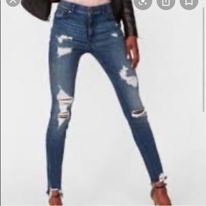 Express Jeans - High waisted distressed skinny ankle jean 00S Express Jeans - High waisted distressed skinny ankle jean 00S